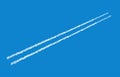 Plane track isolated on blue background Royalty Free Stock Photo