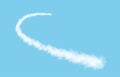 Plane track isolated on blue background Royalty Free Stock Photo