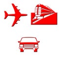 Plane train auto icons