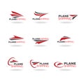 Plane Transportation shipping and delivery logo business vector