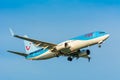 Plane from TUI (Arkefly) Boeing 737-800 PH-TFF is preparing for landing Royalty Free Stock Photo