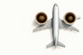 A plane with two cups of coffee instead of engines. Space for text. Royalty Free Stock Photo