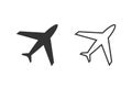 Plane vector line icon set, airport and airplane pictogram symbol modern flat style
