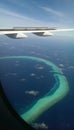 Plane view to Maldivian atoll Royalty Free Stock Photo