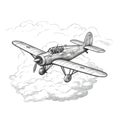 plane vintage airplane flying ai generated Royalty Free Stock Photo