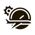 Plane Watch Gear Icon Vector Glyph Illustration