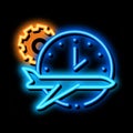 Plane Watch Gear neon glow icon illustration