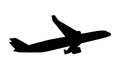 Plane on white background side view in horizontal position Royalty Free Stock Photo