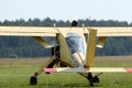 The plane wilga 35a, at Pociunu airport, Lithuania Royalty Free Stock Photo