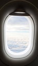 Plane window with cloud view Royalty Free Stock Photo