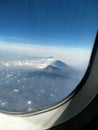 Plane window mounth merapi jogja centraljava indonesia Royalty Free Stock Photo