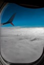 Plane window, spectacular sky Royalty Free Stock Photo