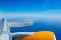 Plane window view of Egypt surrounded by sea and airplane Royalty Free Stock Photo