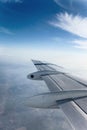 Plane wing with cloud Royalty Free Stock Photo