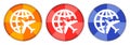 Plane world icon burst light round button set illustration