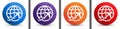 Plane world icon abstract halftone round button set