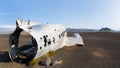 Plane wreck  on Solheimasandur beach, Iceland Royalty Free Stock Photo