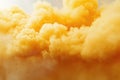 Plane in Yellow Smoke Cloud Royalty Free Stock Photo
