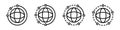 Planed orbit icons. Flat globe icon set. Planet silhouette. Conceptual world globe icon set. Globe vector icons
