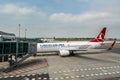 Planes at boarding gate of Vaclav Havel Airport Prague, the busiest airport in the Czech