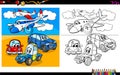 Planes and cars characters coloring book
