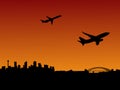 Planes departing Sydney Royalty Free Stock Photo