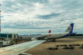 Planes of Different Airlines Stand At Rome, the Fiumicino International Airport Leonardo Da Vinci Royalty Free Stock Photo