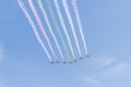 Planes doing aerobatics in the sky Royalty Free Stock Photo