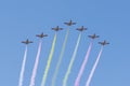 Planes doing aerobatics in the sky Royalty Free Stock Photo