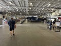 WWII planes in the hangar deck on the USS Midway in San Diego