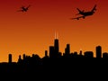 Planes leaving Chicago Royalty Free Stock Photo