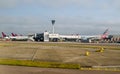 Planes at London Heathrow Airport Terminal 3 Royalty Free Stock Photo