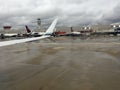 Planes parked at airport during Pandemic Royalty Free Stock Photo