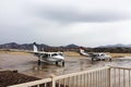 Planes parked at an Airport. Royalty Free Stock Photo