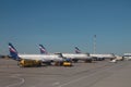 Moscow, Russia - Sep 14, 2018: Planes on parking at Sheremetyevo Airport Royalty Free Stock Photo