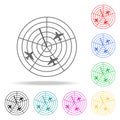 planes on the radar icon. Elements of Airport multi colored icons. Premium quality graphic design icon. Simple icon for websites, Royalty Free Stock Photo