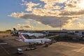 Virgin Australia and Air New Zealand jets, Auckland International Airport, New Zealand Royalty Free Stock Photo