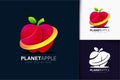 Planet apple logo design with gradient