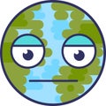 Planet astonished expression funny emoji vector