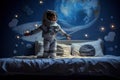 Planet background spaceman cosmonaut space star science galaxy technology astronomy astronaut universe person