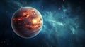 Abstract Scientific Wallpaper: Jupiter In Space With Solar Eclipse And Nebula