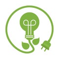 Green eco power lightbulb vector image