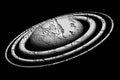 Planet in cement shapes and forms on black background Royalty Free Stock Photo