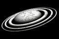 Planet in cement waxy forms on black background Royalty Free Stock Photo