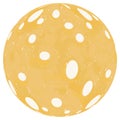 Planet cheese similar to a realistic cheese ball with holes crater