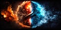 Planet clash fire and ice background image Royalty Free Stock Photo