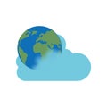 Planet and cloud computing design Royalty Free Stock Photo