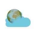 Planet and cloud computing design Royalty Free Stock Photo