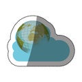 Planet and cloud computing design Royalty Free Stock Photo