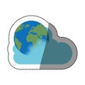 Planet and cloud computing design Royalty Free Stock Photo